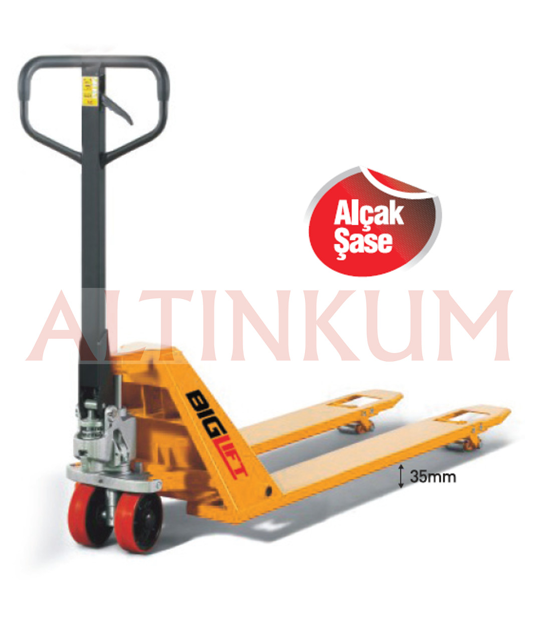 Biglift Transpalet 1000 Kg Alçak Şase Özellikli 35mm RM-AC-Süper Low